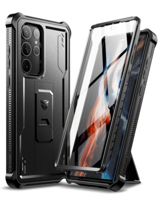 Dexnor Full Body Case for Samsung Galaxy S22 Ultra 5G Shockproof with Kickstand
