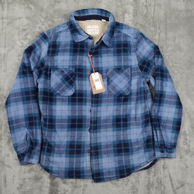 Mens L Alan Paine  Explorateur  Violet / Gris Plaid Boutonné Flanelle