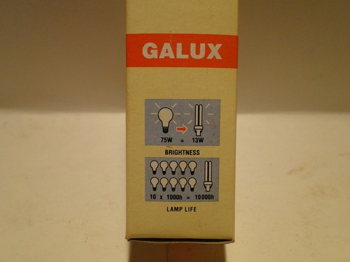GALUX 13W COMPACT FLUORESCENT QUAD TUBE LAMP BULB 2700k BRAND NEW IN BOX - Picture 3 of 4