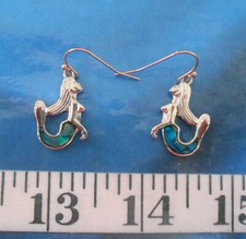  Iridescent Paua Seashell Mermaids Earrings  Deep Blue  Nickel-Free Hooks 