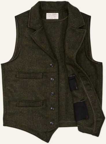 Filson Mackinaw Wool Western Vest Forest Green, Men's L NWT MSRP $295 - Picture 3 of 5