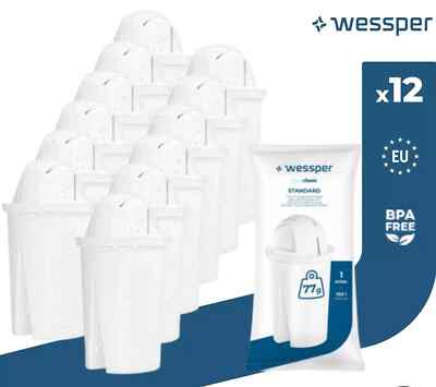 Wessper Classic Wasserfilter Kartuschen Pack 12 (kompatibel mit BRITA Classic)