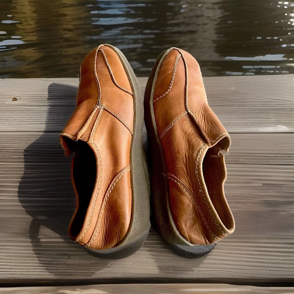 GBX MOCASINES DE CONDUCCIÓN DE CUERO GENUINO PARA HOMBRE SIN CORDONES BEIGE TOSTADO/CAQUI TALLA 10M Foto 2 de 4