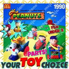 McDonald's 1990 CACAHUETES Linus SNOOPY Lucy CHARLIE Brown TU elección JUGUETE o PIEZAS