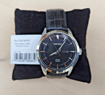 Seiko SNE363P2 Solar Uhr 100M inkl. OVP