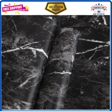 Marble Contact Paper Black Granite Peel and Stick Wallpaper for Countertop