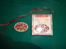 Longaberger Red Tulip Basket Tie On New in Box
