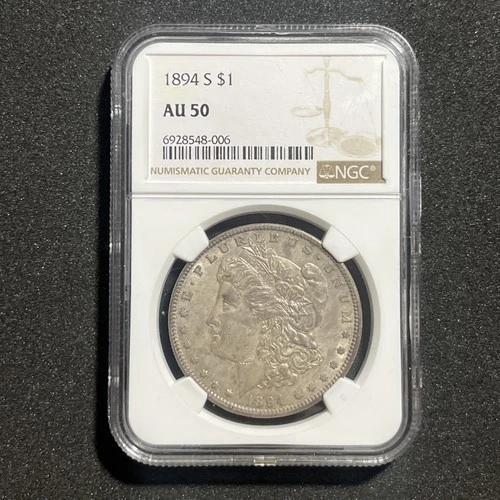 1894 s morgan dollar NGC AU 50 Straight Grade Very Rare
