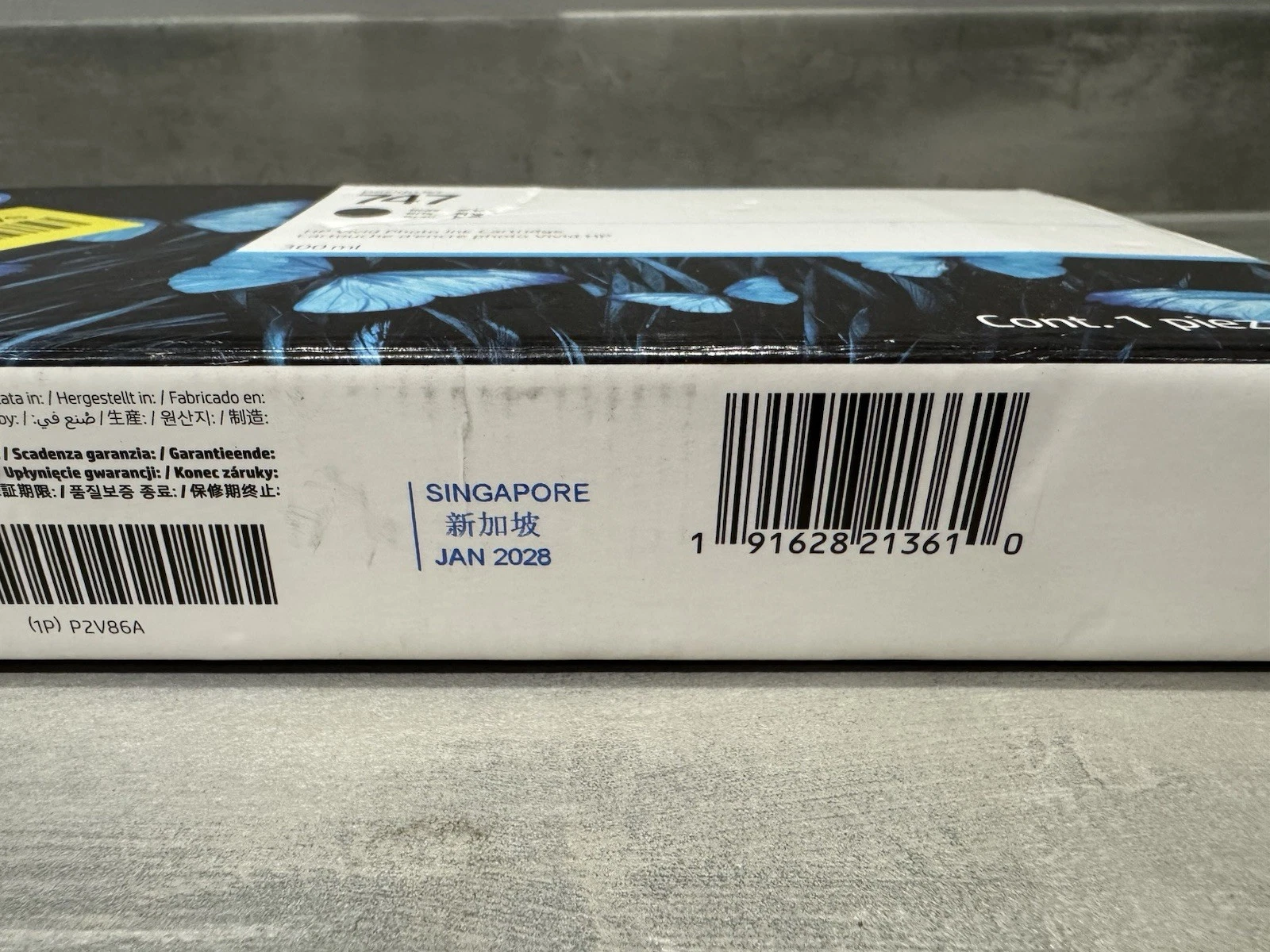 HP 747 300ml Gray Grey Vivid Photo Ink Cartridge EXP 2028 Brand New Sealed 3