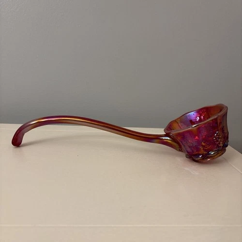 Vtg MOSSER GLASS Red Carnival Grape Panel Pattern Ladle ONLY Replacement GOOD