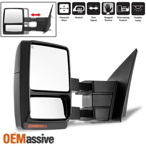 Fit 2007-2014 Ford F150 Driver Side Extendable LED Signal Power Towing Mirror