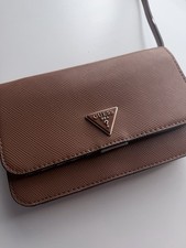 Authentic GUESS Noelle Crossbody Flap Organizer Bag - Light Cognac / Tan New