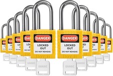 10 Pack Yellow Keyed Alike Lockout Tagout Padlocks, Loto Locks  Anti-Corrosion