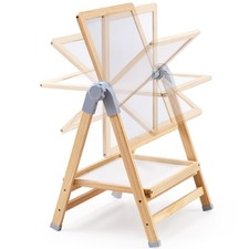 Uimoso 2-in-1 Kids Art Easel Double-Sided Wooden Magnetic Whiteboard Chalkboard