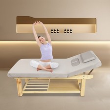 Solid Wood Stationary Massage Table 0-45 Angle Adjustable Physical Therapy Table