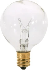 Candelabra Base 40-Watt G12.5 Light Bulb, Clear, 1 Count (Pack of 1) Flat Gray