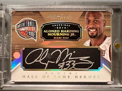 2014 Panini Immaculate Alonzo Mourning Hall of Fame Heroes AUTO /75 Miami Heat
