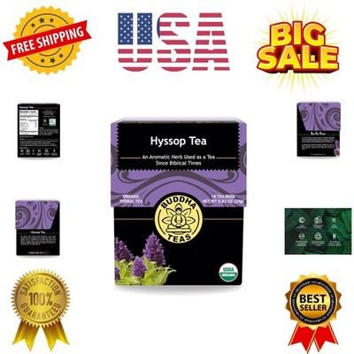 Organic Hyssop Tea - OU Kosher, USDA Organic, CCOF, 18 Bleach-Free Tea Bags