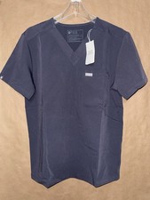 Figs Men's Leon 3 Pocket Scrub Top Charcoal Small