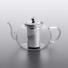 NEW Borosilicate Personal Glass Teapot Stainless Steel Infuser with Lid Small