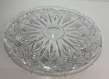 VTG HEAVY Lead Crystal Serving Platter/Cake Plate - FREE SHIPPING