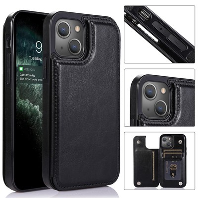 iPhone 13 Pro Max Case Wallet Card Holder PU Leather Shockproof Kickstand Cover