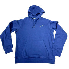 NWT Nike Sportswear Club Fleece Solo Swoosh Hoodie M Navy 611457-410 Men's NK1