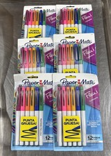 Paper Mate Flair Felt Tip Pens Bold Tip 2163194 12 Count, Set Of 6 Spanish 