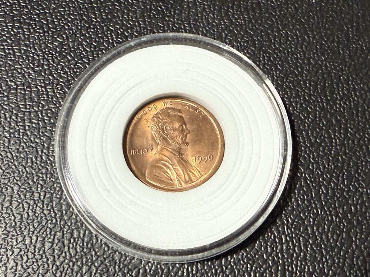 1990 D Lincoln Memorial Penny No Mint Mark Double Die Obverse