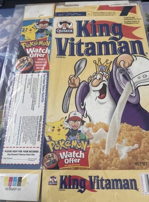 Kellogg s Cereal Pokemon Limited Edition KING VITAMIN EMPTY BOX - Watch Offer!