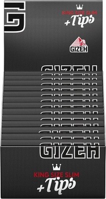 Box Gizeh Black KZ Slim Pap. + Tips Zigarettenpapier - Blättchen (25 x 34 Stück