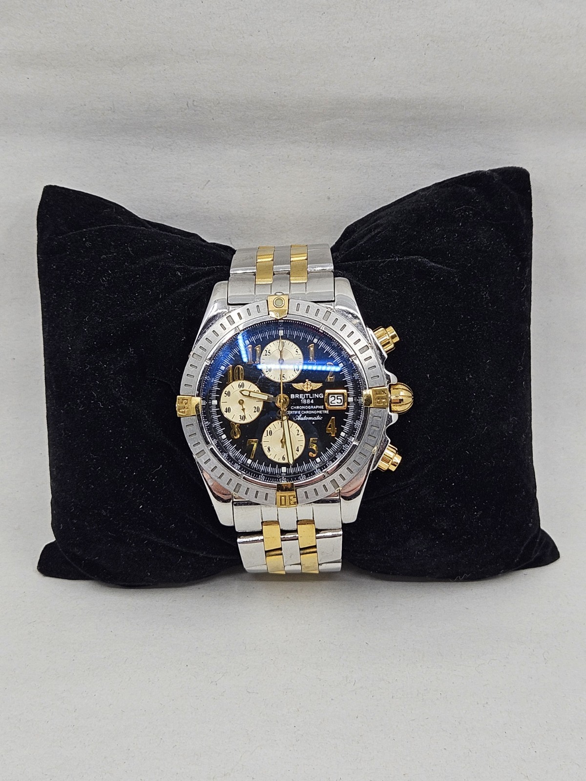 Not Chronographe Men's Automatic Working 7" Two-tone 1884 Breitling 48.4mm Watch - vintagewatches.pk