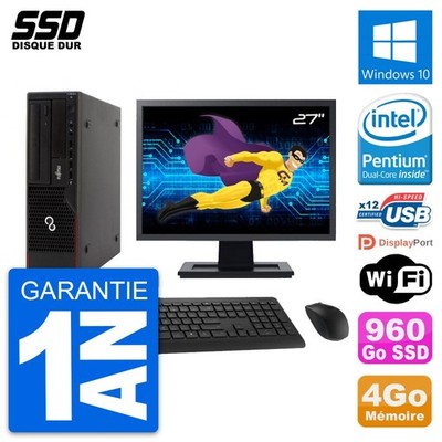 PC Fujitsu E910 DT Bildschirm 27'' Intel G630 RAM 4GB SSD 960GB Windows 10 Wifi