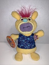 Sing a Ma Jigs Yellow Plush Bubbles shirt Blue Sound TESTED WORKS 9"
