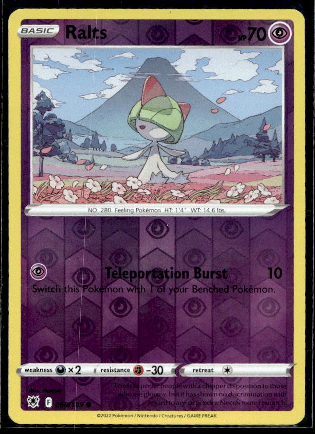 Ralts Pokemon SWSH10: Astral Radiance 060/189 Reverse Holo LP
