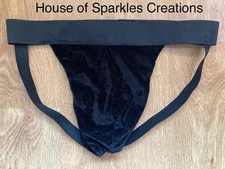 Men’s 34 Inch Waist Handmade Luxury Black Velvet Jockstrap