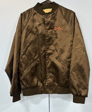 Vintage 1980s Cardinal Satin Bomber Jacket Salvation Army Logo Made in USA Large