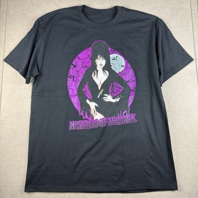 Elvira Mistress of the Dark T Shirt Men s L Black Horror Movie Tee Gothic