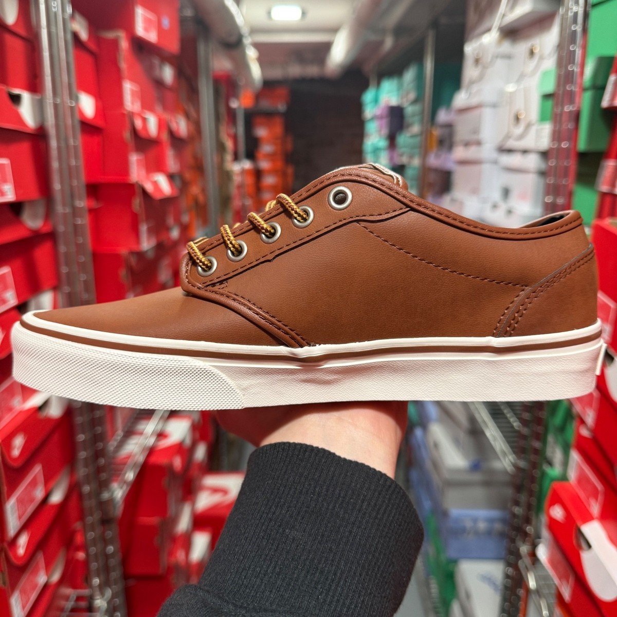 Vans Atwood Leather Brown Marshmallow VN0A327LLYZ Men's Shoes | eBay