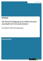 Die Hexenverfolgung In Der FrüHen Neuzeit Innerhalb Der Verwandtschaften Buch