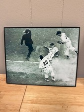 Joe Garagiola St. Louis Cardinals, is out at third base 8x10 photo framed blurry