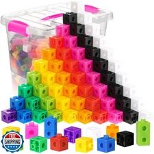 Jenaai 200 Pcs Math Cubes Counting Blocks Linking Connecting Cubes Math Manip