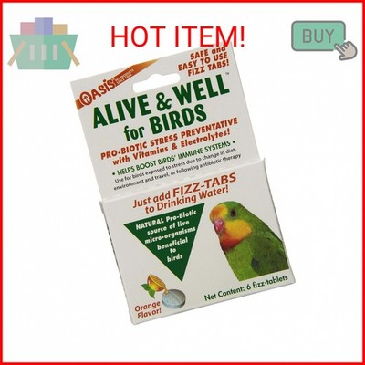 OASIS #80070 Alive and Well, Stress Preventative & Pro-Biotic Tablets for Birds,