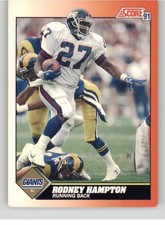 RODNEY HAMPTON #378 1991 Score New York Giants NM