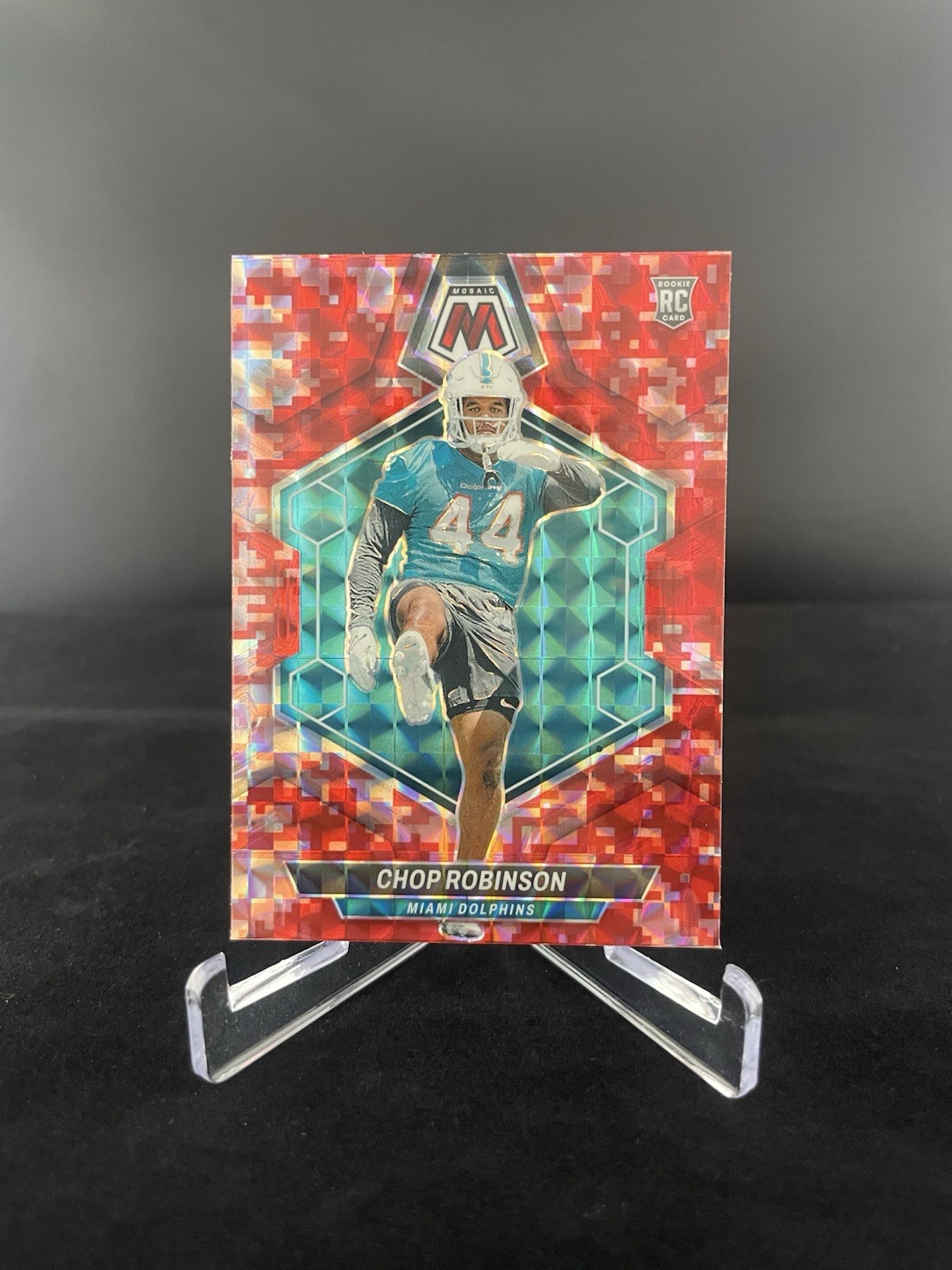 2024 Panini Mosaic - Rookies Red Mosaic Prizm #321 Chop Robinson (RC) - Dolphins