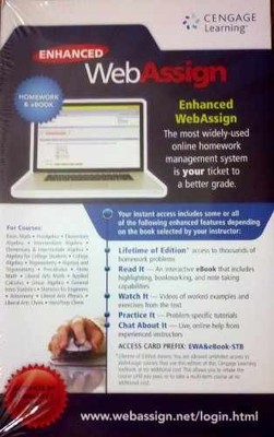 Enhanced WebAssign - Printed Access Code, by Cengage Learning - New a