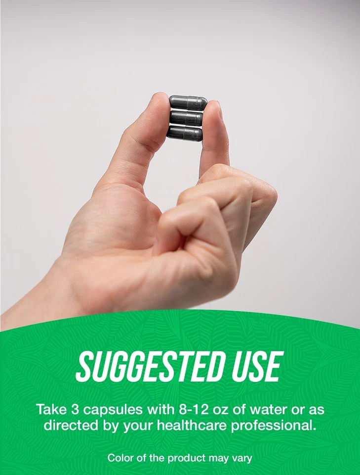 BulkSupplements Activated Charcoal - 270 Capsules - 3 Capsules Per Serving Foto 4 de 4