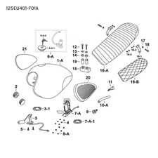 Mutt Mongrel 250 EU4 2017 - 2020 Flanged Hex Nut M5 for Tank & Seat ref no.8-A