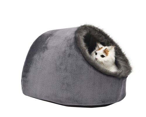 Cat Small Dog Cosy Bed Pets Igloo Bed Hideout Cave, Cushion Washable