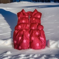 old navy pink Coral Sizzle toddler girls puffer vest size 2T